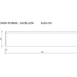 Rubnjak 5 x 20 x 100 cm