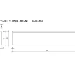 Rubnjak 8 x 20 x 100 cm